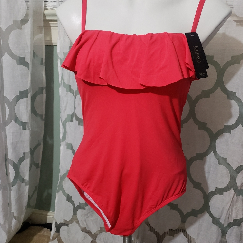 Laundry by Shelli Segal Ruffle Top 1pc Bathingsuit